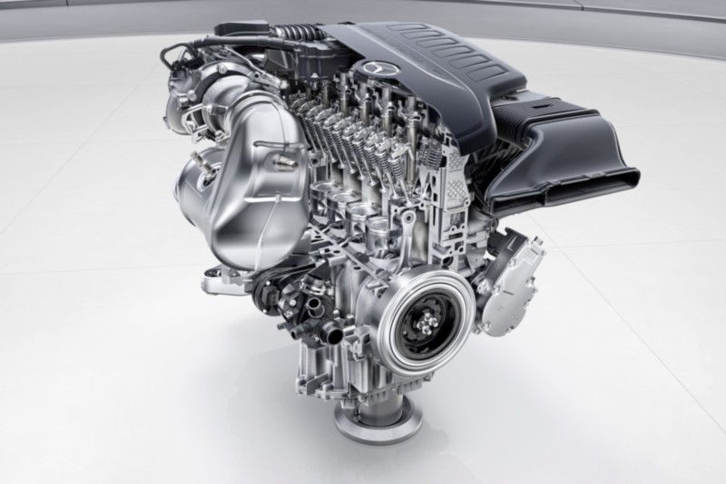 Mercedes-Benz Sechszylinder-Benzinmotor M256 Mercedes-Benz six-cylinder engine M256. Engine cross section