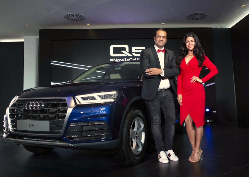 L-R Mr. Rahil Ansari,Head, Audi India with Bollywood Star Nimrat Kaur at the launch of the Audi Q5 45 TFSI-001