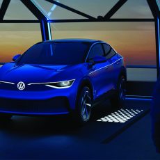 Volkswagen ID electric concept IQ Light with projector door open indicator lighting system