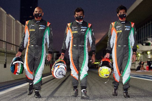 Racing Team India's Drivers (L-R)  Naveen Rao, Narain Karthikeyan, Arjun Maini 