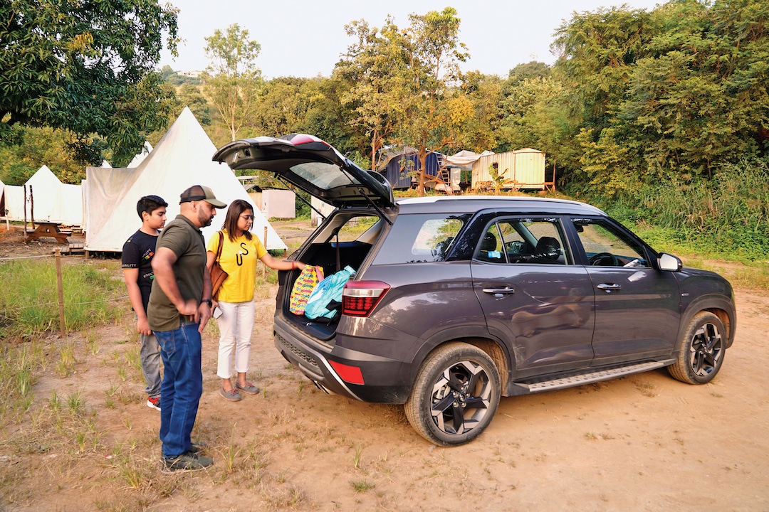 Hyundai Alcazar Goes Glamping in Pavna Lake family road trip